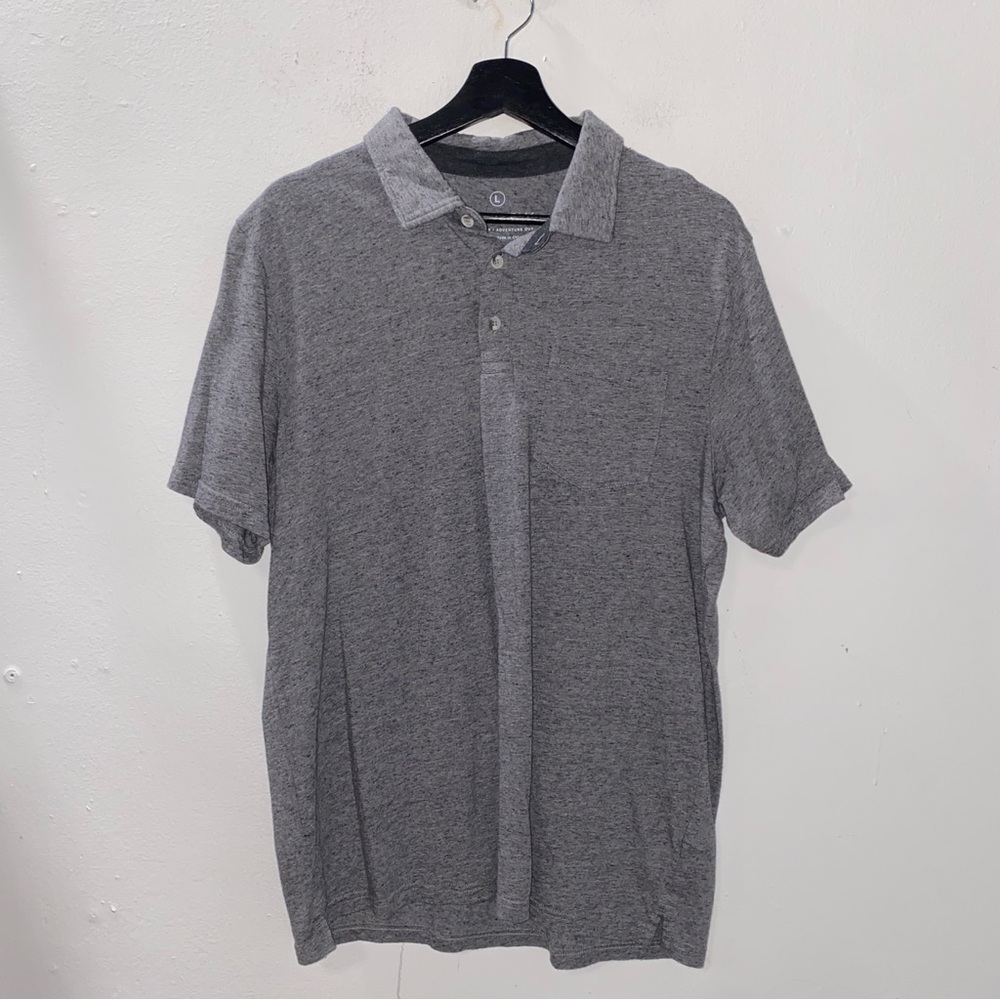 Free Fly Polo Shirt Mens Large Gray Bamboo Short Sleeve Pocket Performance